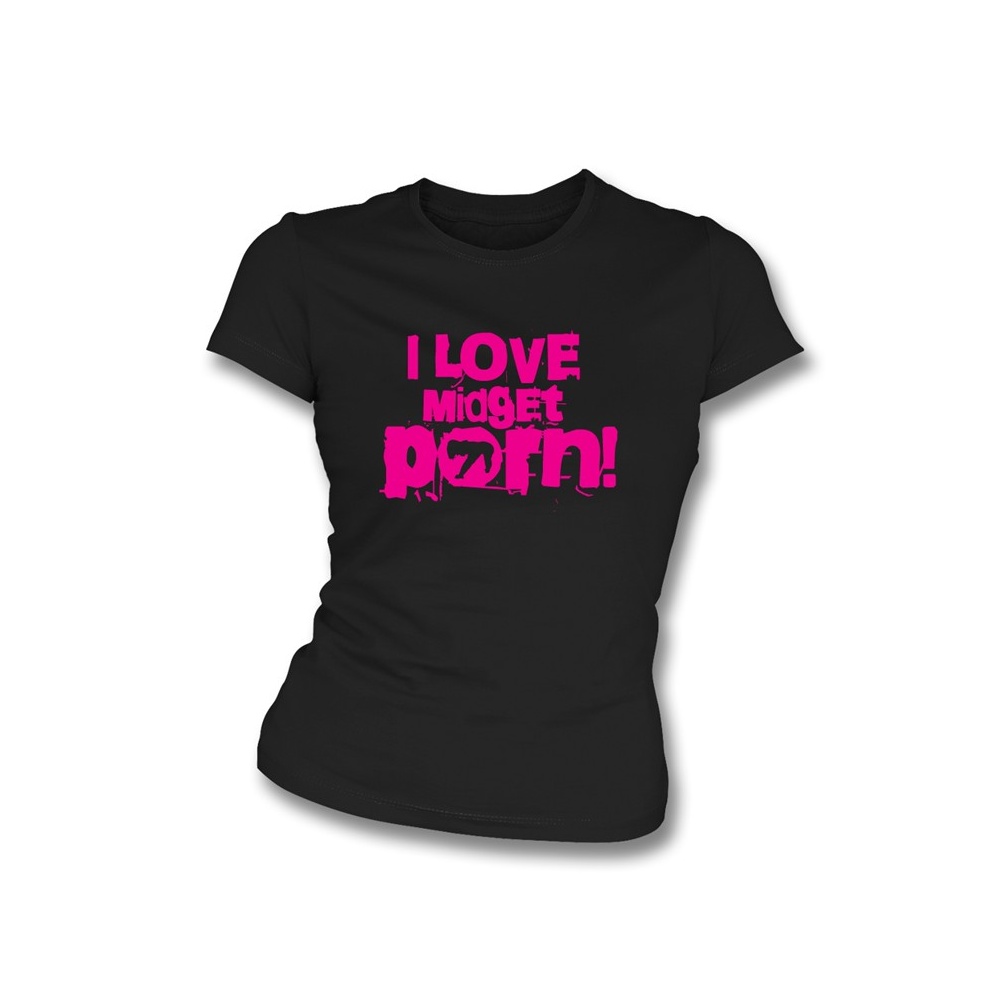 I Love Midget Porn Girls Slim Fit T Shirt